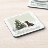 Christmas Rottweiler Dog Weihnachtsbaum Getränkeuntersetzer (Linke Seite)