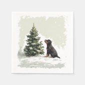 Christmas Rottweiler Dog Weihnachtsbaum Serviette (Vorderseite)