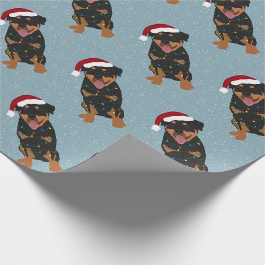 Christmas Rottweiler Geschenkpapier (Ecke)