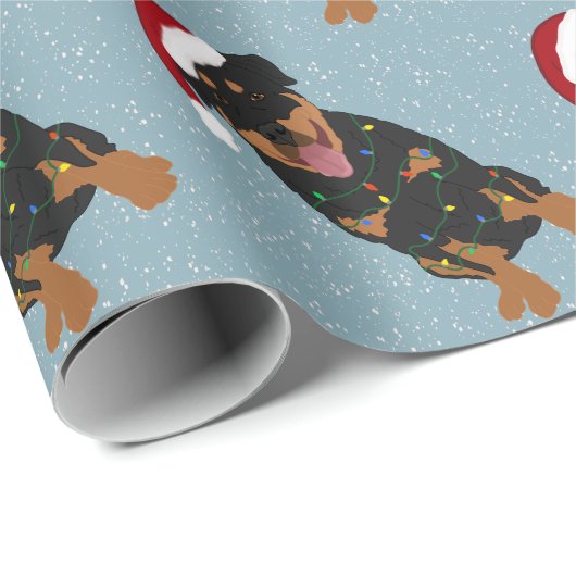 Christmas Rottweiler Geschenkpapier (Rolleneckpunkt)