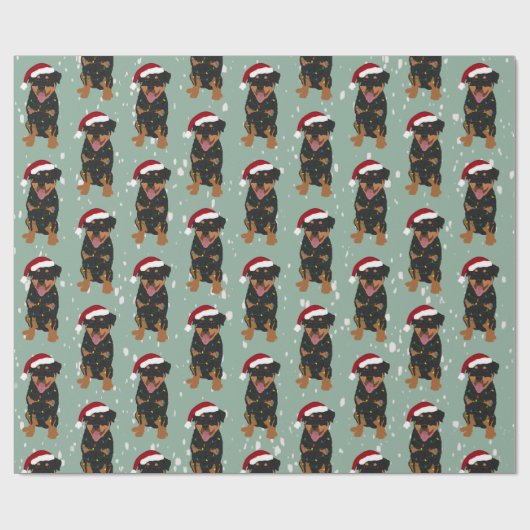 Christmas Rottweiler Geschenkpapier (Flach)