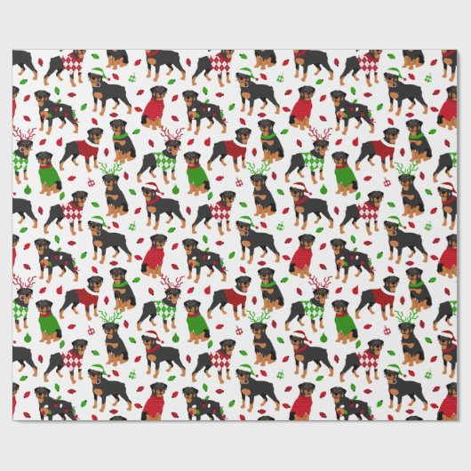 Christmas Rottweiler Geschenkpapier (Flach)