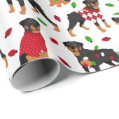 Christmas Rottweiler Geschenkpapier (Rolleneckpunkt)