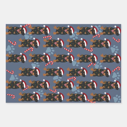 Christmas Rottweiler Geschenkpapier Set (Vorderseite)