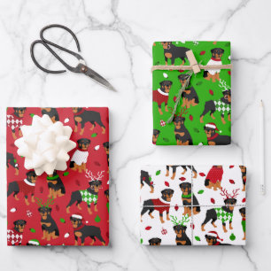 Christmas Rottweiler Geschenkpapier Set