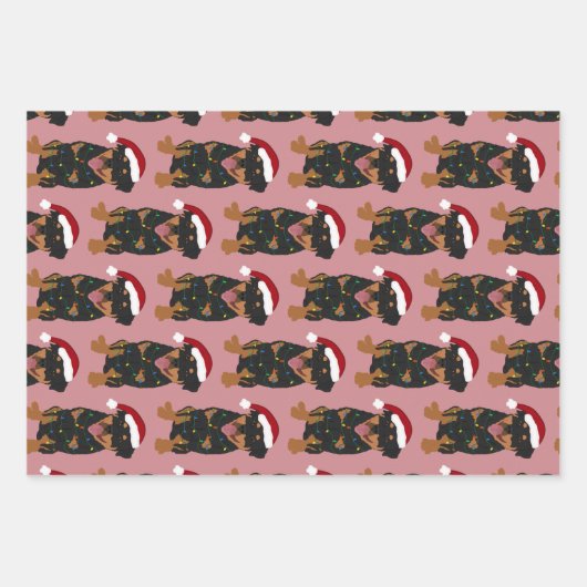 Christmas Rottweiler  Geschenkpapier Set (Vorderseite 2)