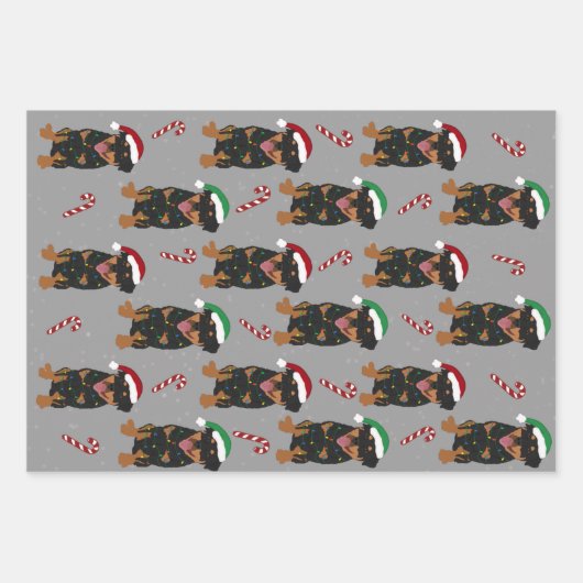 Christmas Rottweiler  Geschenkpapier Set (Vorderseite 3)