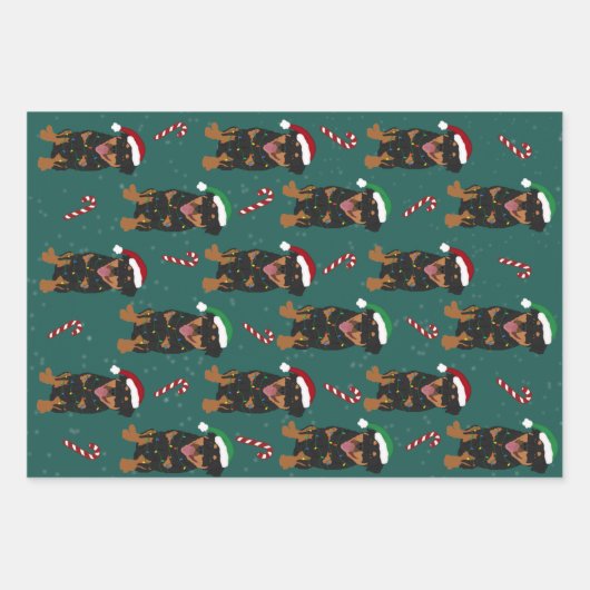Christmas Rottweiler Geschenkpapier Set (Vorderseite 2)