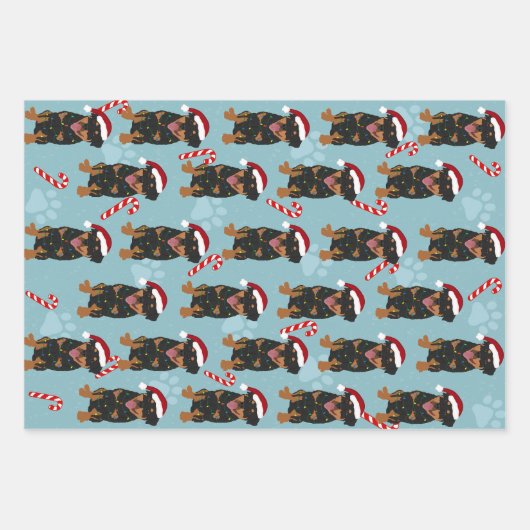 Christmas Rottweiler Geschenkpapier Set (Vorderseite 2)