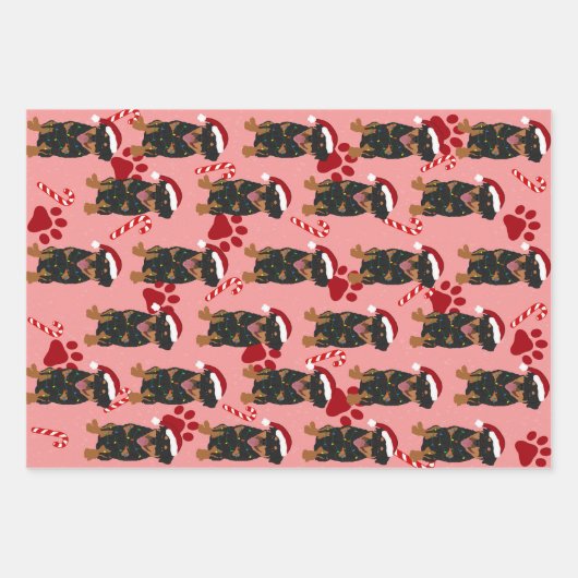 Christmas Rottweiler Geschenkpapier Set (Vorderseite 3)