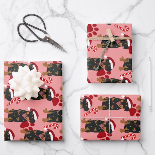 Christmas Rottweiler Geschenkpapier Set (Vorderseite)