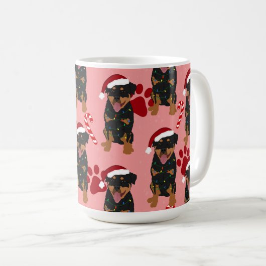 Christmas Rottweiler Kaffeetasse (VorderseiteRechts)