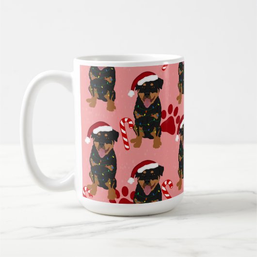 Christmas Rottweiler Kaffeetasse (Links)