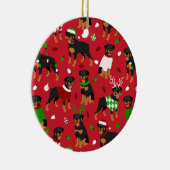 Christmas Rottweiler Keramik Ornament (Rechts)