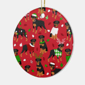 Christmas Rottweiler Keramik Ornament (Links)