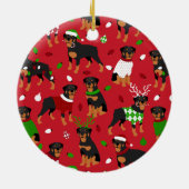 Christmas Rottweiler Keramik Ornament (Hinten)