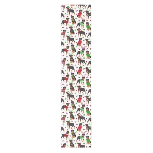 Christmas Rottweiler Kurz Table Runner Kurzer Tischläufer (Vorderseite)