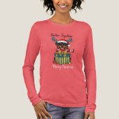 Christmas Rottweiler Reindeer Scarf Gift Graphic Tri-Blend Shirt (Vorderseite)