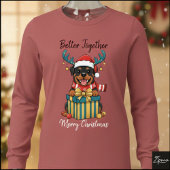 Christmas Rottweiler Reindeer Scarf Gift Graphic Tri-Blend Shirt