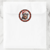 Christmas Rottweiler Round Stickers (Tasche)