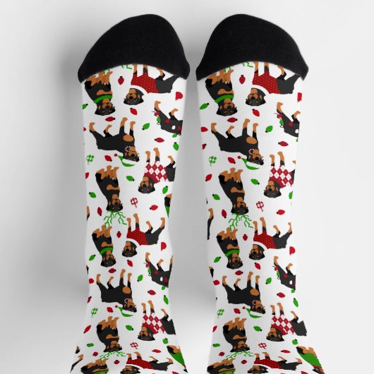 Christmas Rottweiler Socken (Oben)
