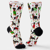 Christmas Rottweiler Socken (Gewinkelt)