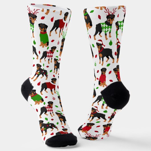 Christmas Rottweiler Socken (Gewinkelt)