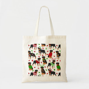 Christmas Rottweiler Tote Tag Tragetasche