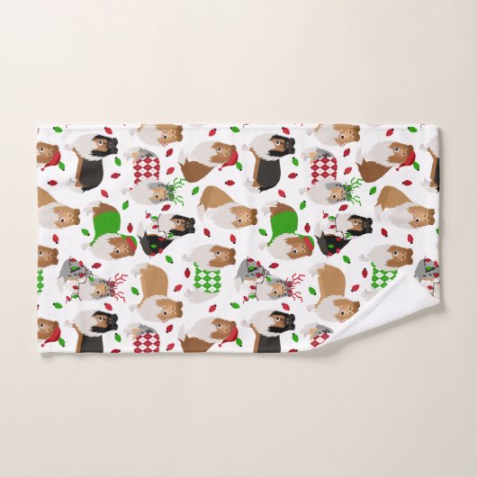 Christmas Rough Collie Bath Handtuch Set (Handtuch)