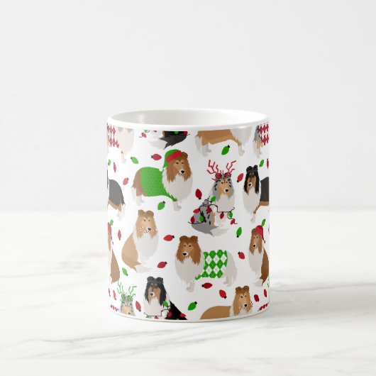 Christmas Rough Collie Coffee Tasse (Mittel)