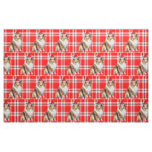 Christmas Rough Collie Dog mit Red Kariert Stoff (Fat Quarter (45,7 x 55,9 cm))