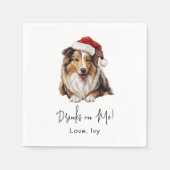 Christmas Rough Collie Dog Personalisiert Serviette (Vorderseite)