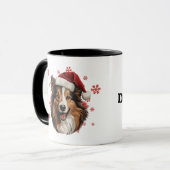 Christmas Rough Collie Dog Personalisiert Tasse (Vorderseite Links)