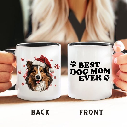 Christmas Rough Collie Dog Personalisiert Tasse