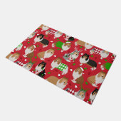 Christmas Rough Collie Fußmatte (Schrägansicht)