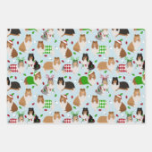 Christmas Rough Collie Geschenkpapier Set (Vorderseite 3)