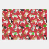 Christmas Rough Collie Geschenkpapier Set (Vorderseite)