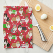 Christmas Rough Collie Geschirrtuch (Viertel Falte)