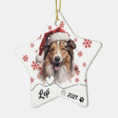 Christmas Rough Collie Hund Personalisierte Kerami Keramik Ornament (Links)