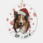 Christmas Rough Collie Hund Personalisierte Kerami Keramik Ornament (Links)