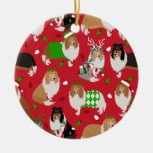 Christmas Rough Collie Keramik Ornament (Vorne)