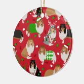 Christmas Rough Collie Keramik Ornament (Links)