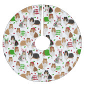 Christmas Rough Collie Polyester Weihnachtsbaumdecke (Vorderseite)