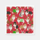 Christmas Rough Collie Serviette (Vorderseite)