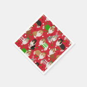 Christmas Rough Collie Serviette (Ecke)