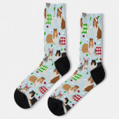 Christmas Rough Collie Socken (Linkes Detail)
