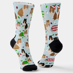 Christmas Rough Collie Socken