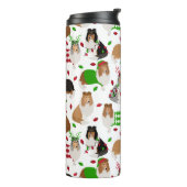 Christmas Rough Collie Thermal Tumbler Thermosbecher (Nach links gedreht)
