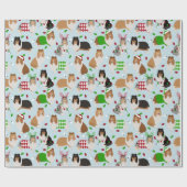 Christmas Rough Collie Wrapping Paper Geschenkpapier (Flach)