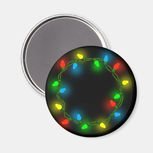 Christmas Round Lights Magnet (Vorderseite/Rückseite)